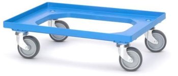 Transportroller mit Gummiräder für Eurokisten - Blau