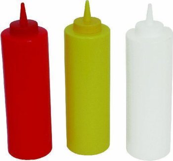 Quetschflasche PE Farbe rot für Ketchup -- Inhalt 0,7 Liter