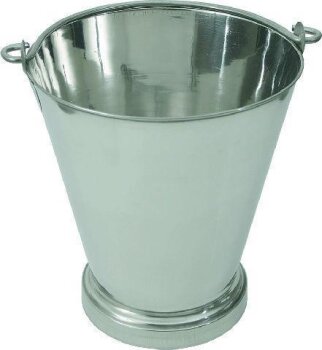 Chrom-Nickel-Stahl-Eimer mit Bodenreif ca.-Inhalt 10,0 Liter