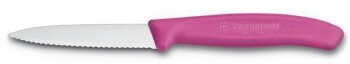 Gemüsemesser mit Wellenschliff Swiss Classic, 8 cm, Pink